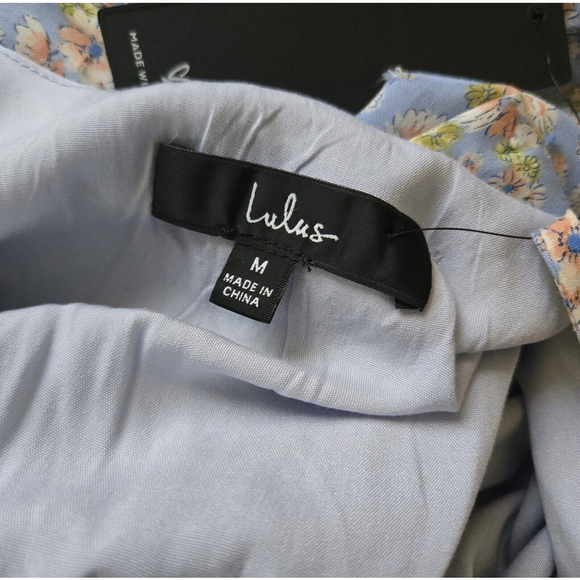 Lulus Blue Spring Floral Slip Maxi Dress Lg NWT Boho Cottagecore Y2K Coquette - Picture 6 of 10